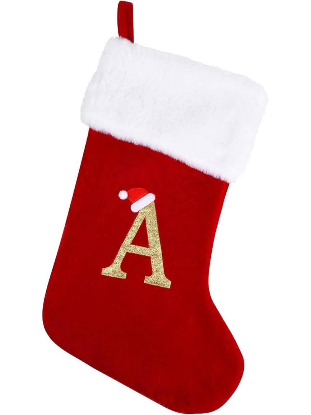 20 Inches Monogrm Christms Stockings with Letters, Lrge Super Soft Christms Stoc